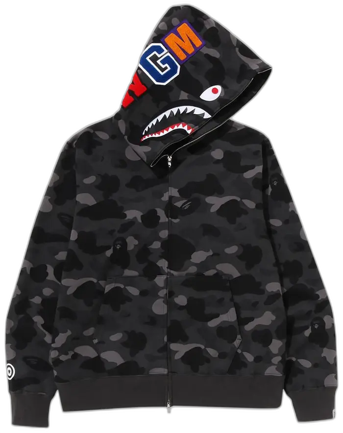 BAPE Color Camo Shark Full Zip Hoodie 'Black'